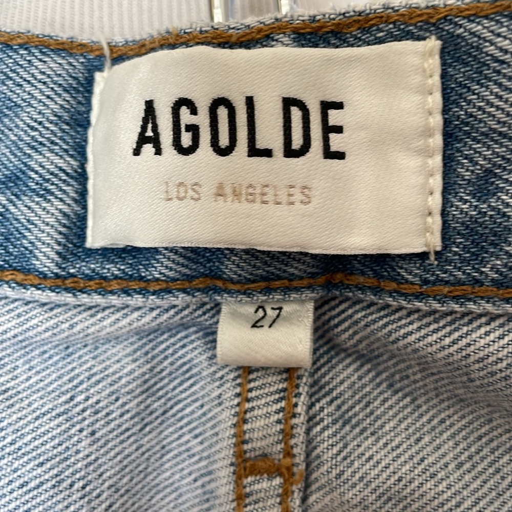 Agolde 90s Crop Mid Rise Loose Straight Blue Straight Jeans Classic Fit - Picture 4 of 11